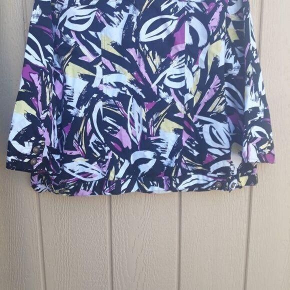 Vintage 80's Deadstock Button Down Loud Abstract Brushstroke Print Jacket Sz 3X - Picture 7 of 8